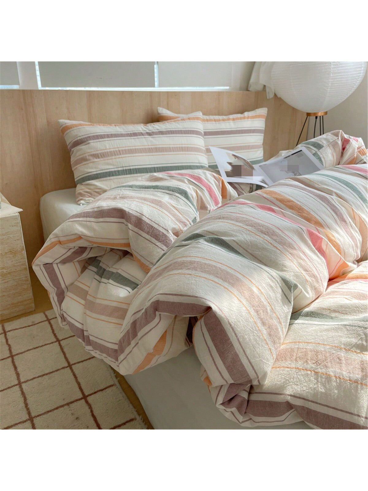 3pcs Woven Student Dorm Bedding Set For Boys And Girls, Soft