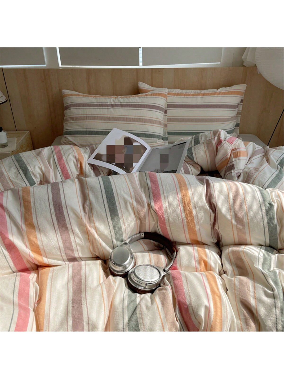 3pcs Woven Student Dorm Bedding Set For Boys And Girls, Soft