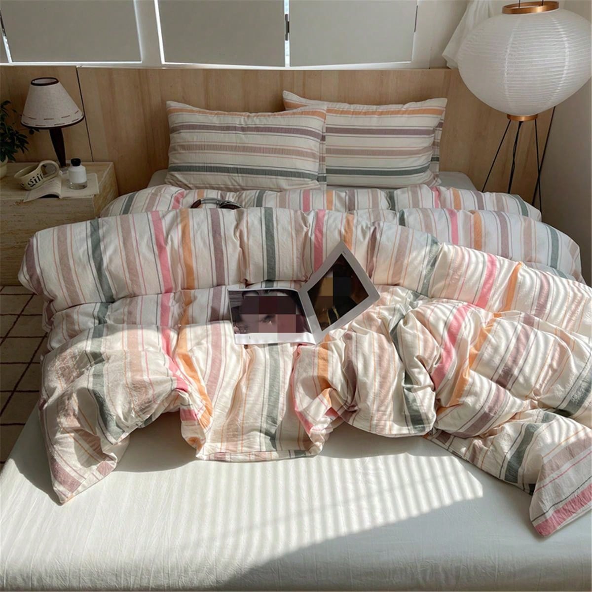 3pcs Woven Student Dorm Bedding Set For Boys And Girls, Soft