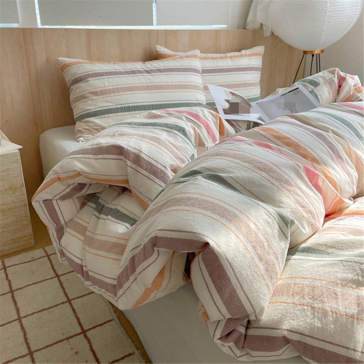 3pcs Woven Student Dorm Bedding Set For Boys And Girls, Soft