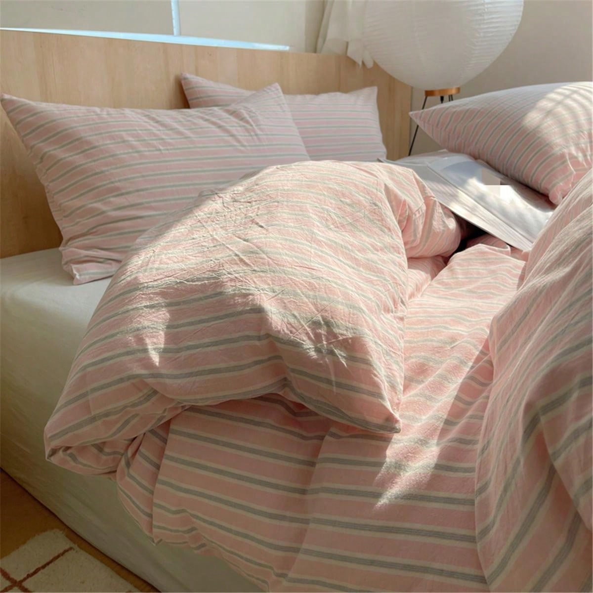 3pcs Woven Dormitory Student Bedding Set, Youth Boys/Girls Room, Soft