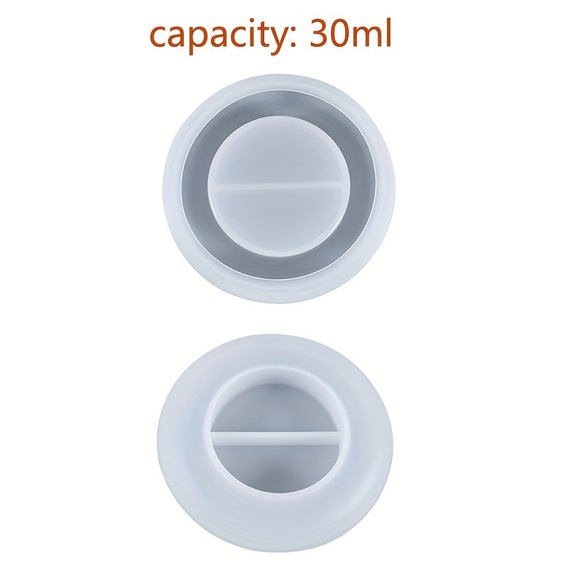 1pc Round DIY Silicone Mold for Cement Candle Jar, Tealight Holder, Plaster Ornament, Decorative Candlestick Making with Easy Release and Versatile Design