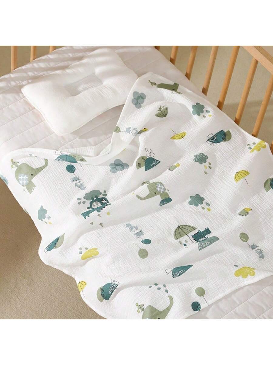 1 Pc Baby Swaddle Towel, Bath Towel, Crepe Fabric, Soft And Skin Friendly