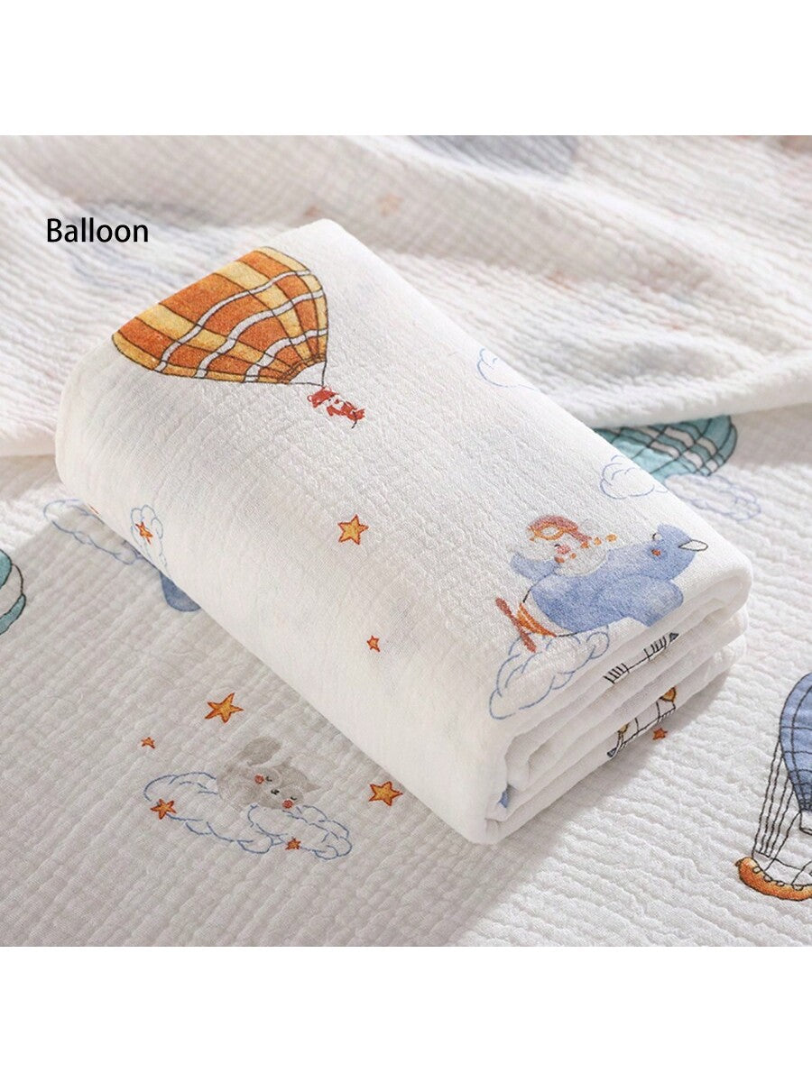 1 Pc Baby Swaddle Towel, Bath Towel, Crepe Fabric, Soft And Skin Friendly