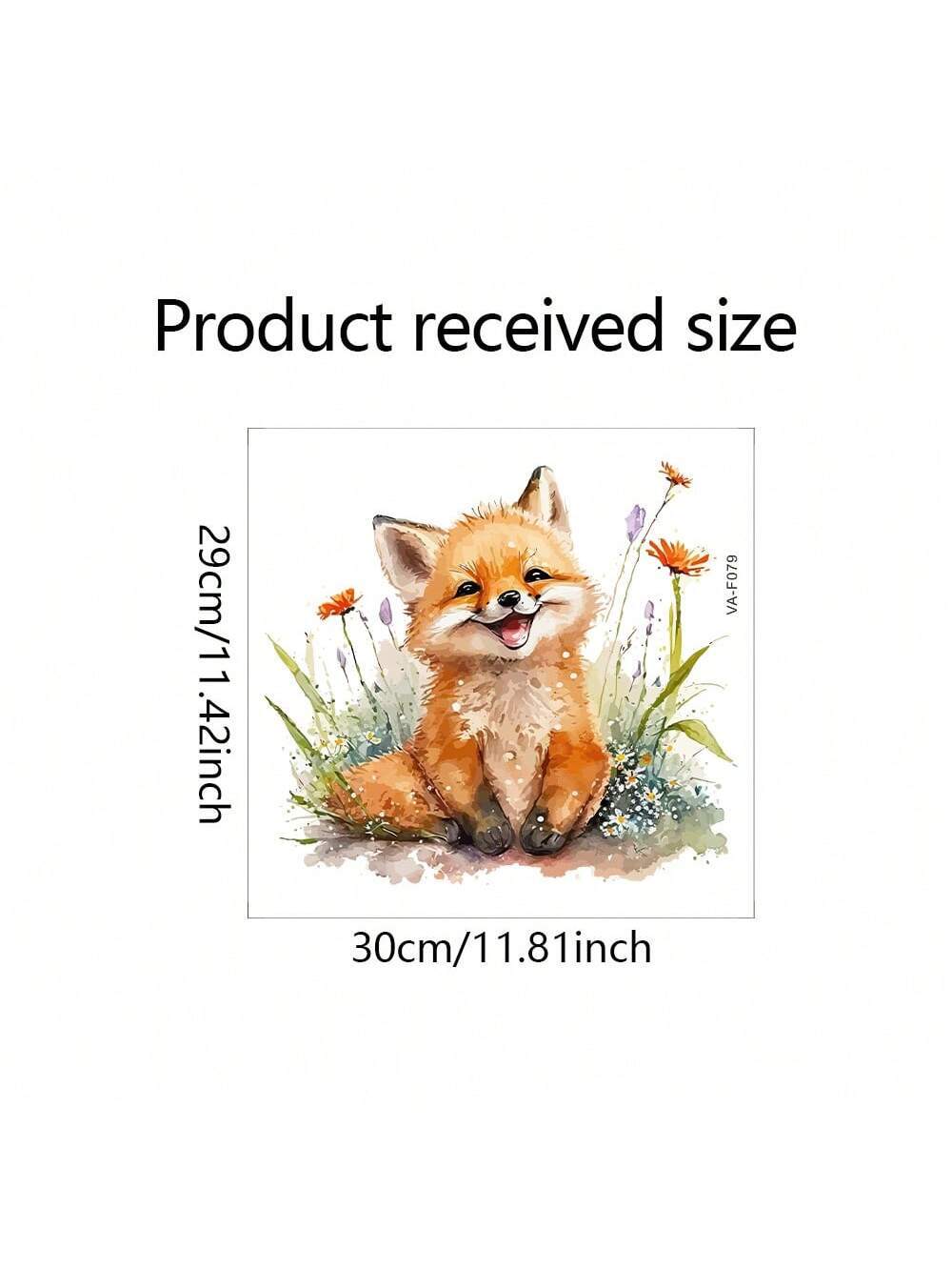 1pc Cartoon Smiling Fox Wall Sticker