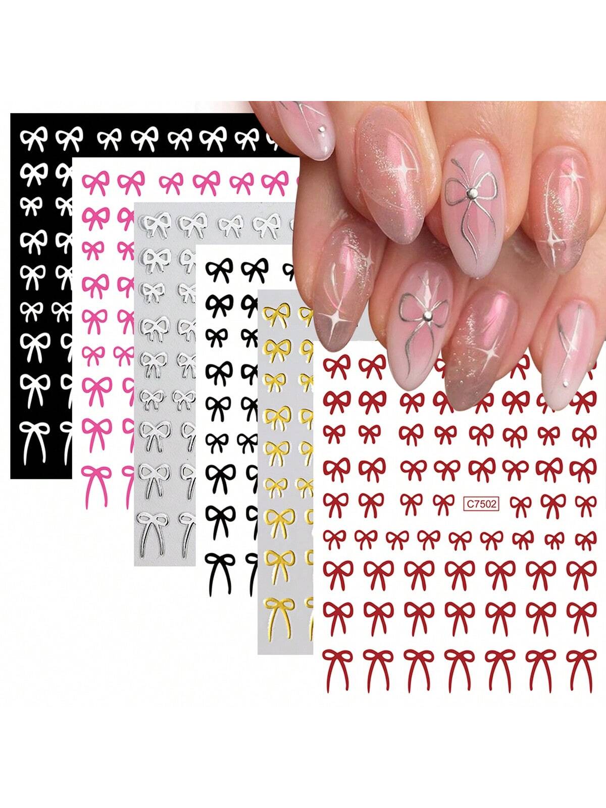 7Sheets Valentines Nail Art Stickers 7pcs Self-Adhesive Gold Heart Nail Stickers 3D Valentine'S Day Nail Supplies Rose Love Cupid Heart Letter Nail Decals Gold Nail Design Charms For Women Nail Art Decoration DIY