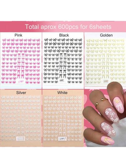 7Sheets Valentines Nail Art Stickers 7pcs Self-Adhesive Gold Heart Nail Stickers 3D Valentine'S Day Nail Supplies Rose Love Cupid Heart Letter Nail Decals Gold Nail Design Charms For Women Nail Art Decoration DIY