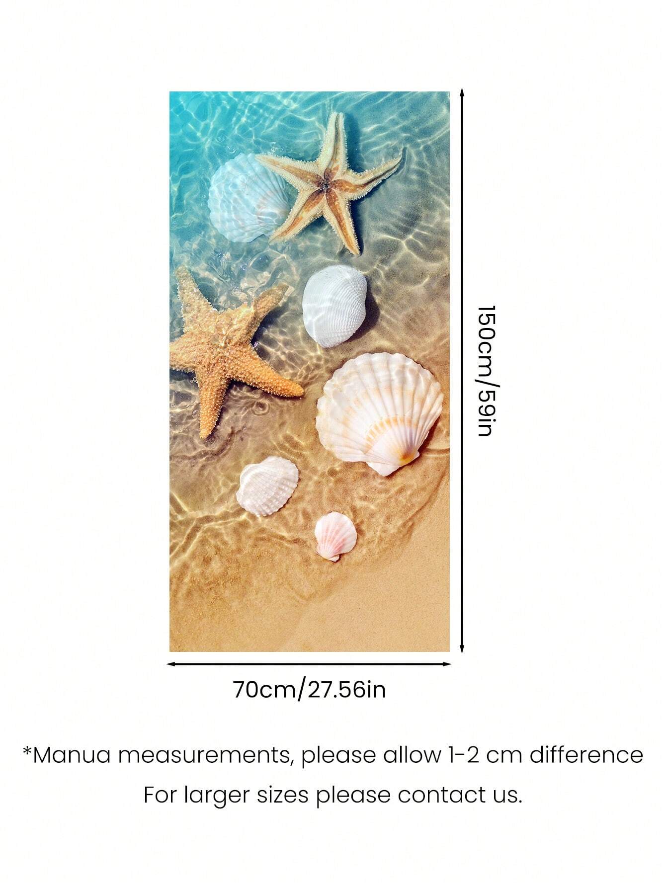 1pc Ultrafine Fiber Beach Towel Starfish Beach Summer Holiday Quick-Drying Bath Towel Absorbent Bath Towel Suitable For Adults, Children, Travel, Summer, Sports, Swimming, Swimming Pool, Yoga, Camping, Ultrafine Fiber Reactive Printed Beach Towel