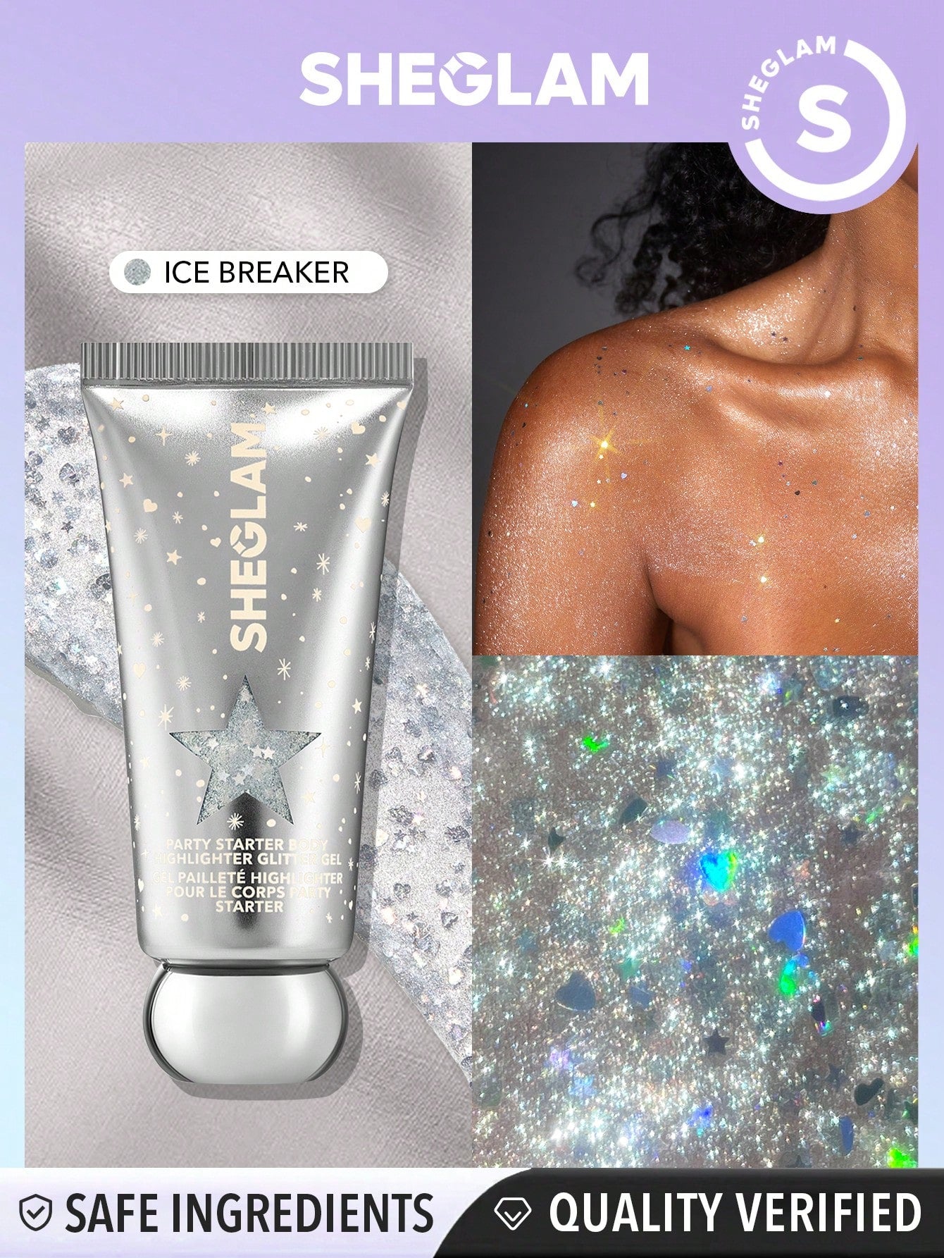 SHEGLAM Party Starter Body Highlighter Glitter Gel-Feelin' Extra Xmas Christmas Gift Winter Y2K Black Friday