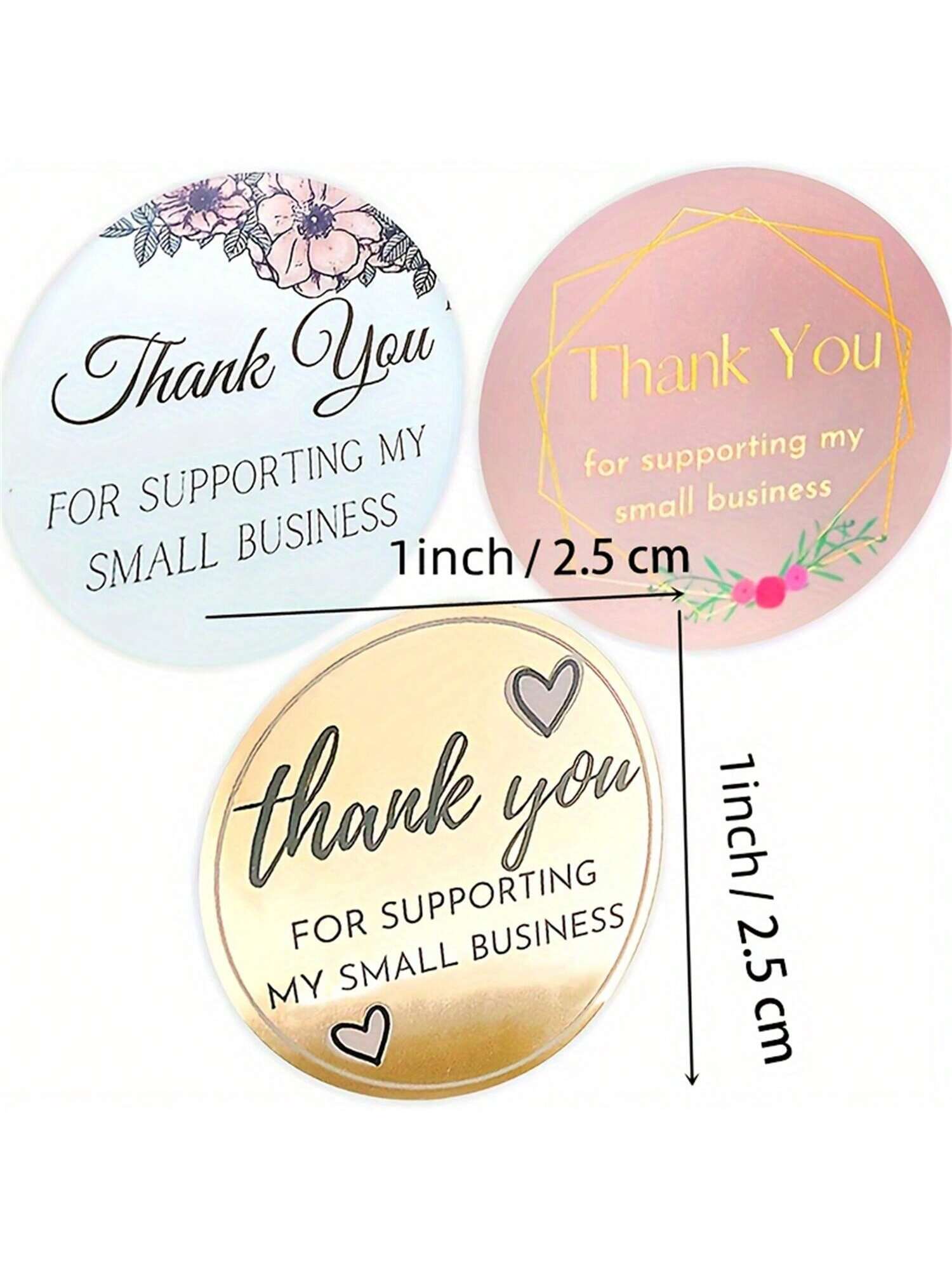 500pcs 1 Inch Heart Shaped Gift Food Label Stickers, Thank You Happy Birthday Stickers Suitable For Packaging And Gifts, Commercial And, Suitable For Party Decoration Purposes Wedding Party Gift Bags