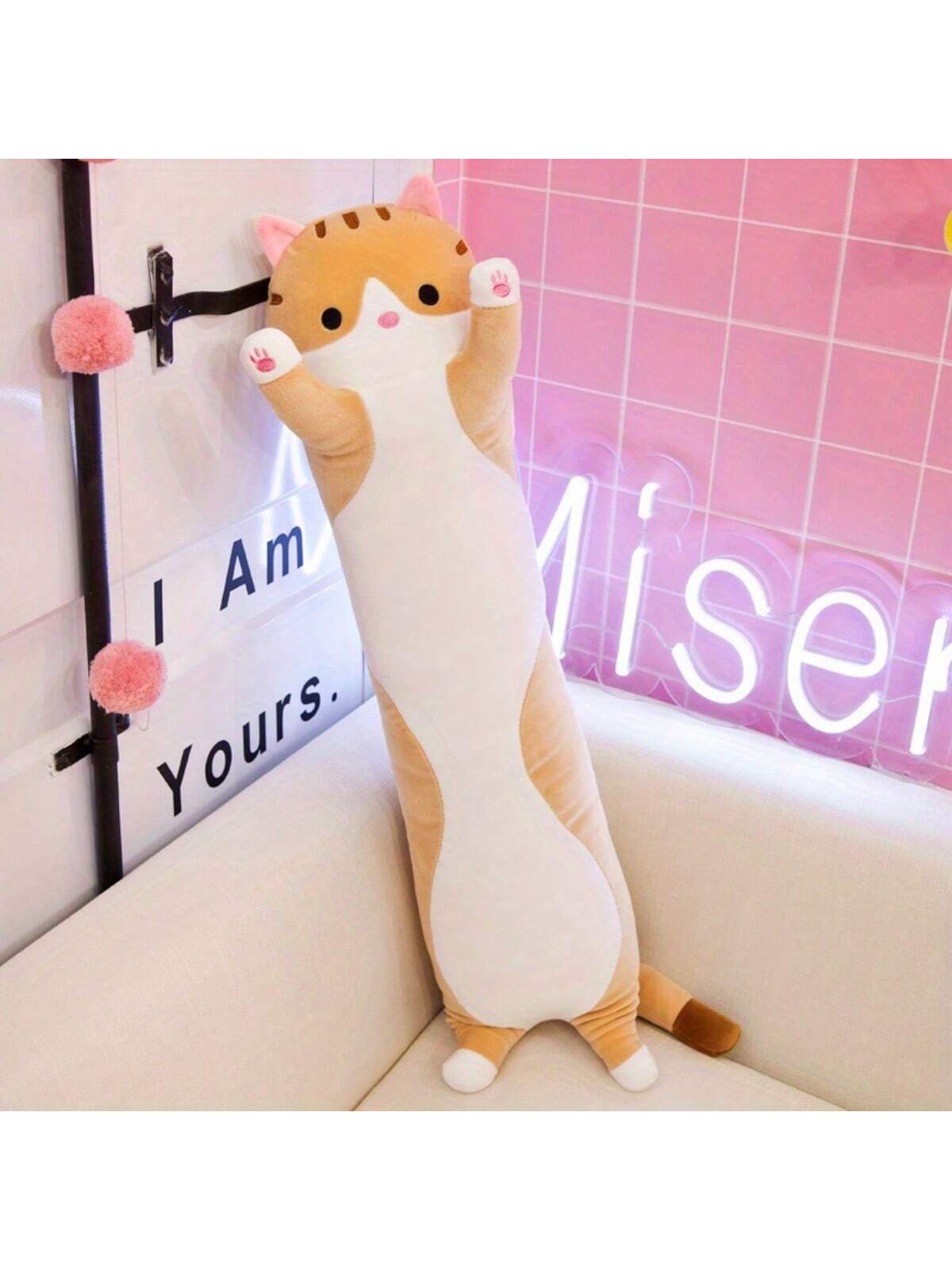 27.5inch And 19.6inch Long Cat Plush Toys Cute Animal Cat Creative Long Soft Toys Office Break Sleeping Pillow Cushion Stuffed Gift   Birthday Gift Christmas Gift For