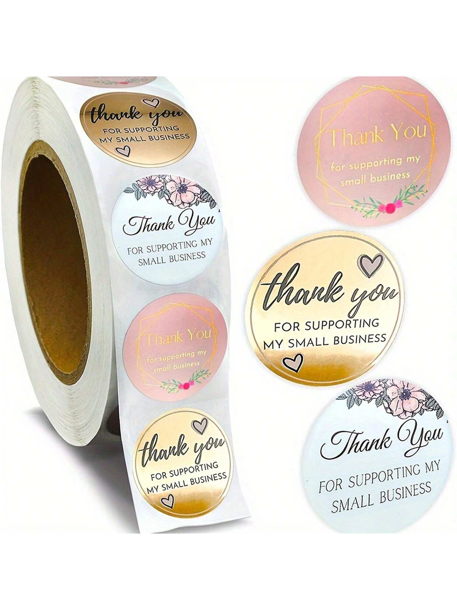 500pcs 1 Inch Heart Shaped Gift Food Label Stickers, Thank You Happy Birthday Stickers Suitable For Packaging And Gifts, Commercial And, Suitable For Party Decoration Purposes Wedding Party Gift Bags