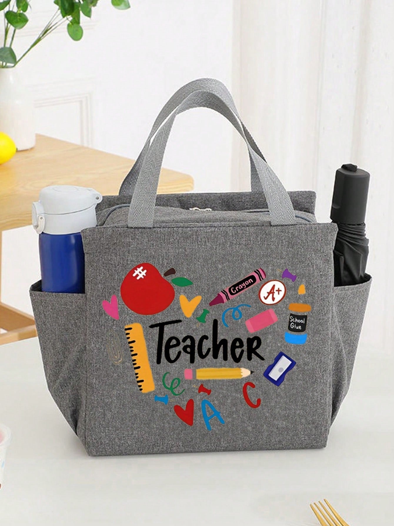 Teacher Print Insulation Lunch Bag Fashion Travel Picnic Bag Portabl uBuyaBox