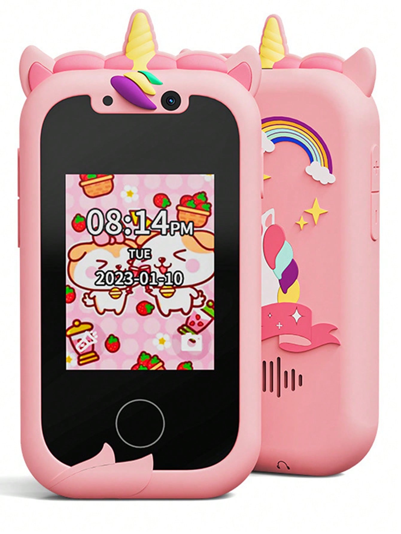 Christmas Decoration Kids Smart Phone For Girls Unicorns Gifts For Girls Toys 8-10 Years Old Phone Touchscreen Learning Toy Christmas Birthday Gifts For 3 4 5 6 7 8 9 Year Old Girls With 512MB SD Card