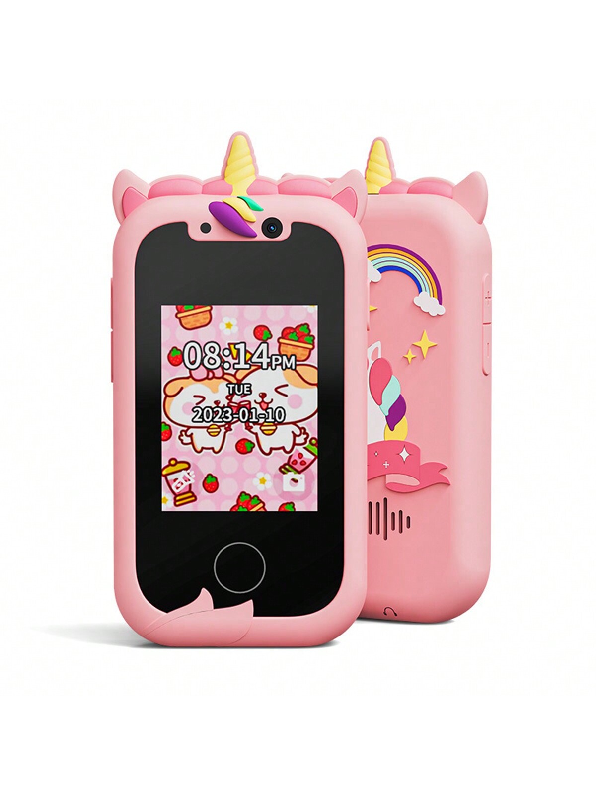 Christmas Decoration Kids Smart Phone For Girls Unicorns Gifts For Girls Toys 8-10 Years Old Phone Touchscreen Learning Toy Christmas Birthday Gifts For 3 4 5 6 7 8 9 Year Old Girls With 512MB SD Card