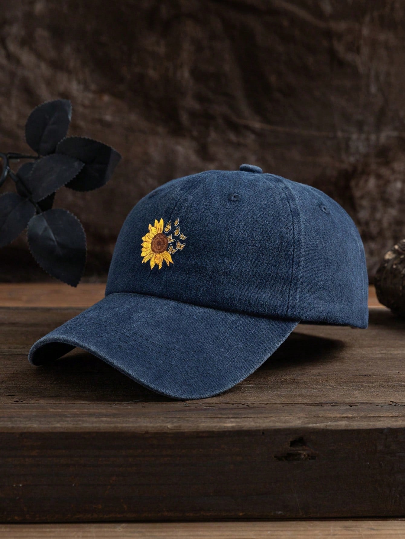 1pc Unisex Outdoor Casual Sunflower Print Adjustable Baseball Cap