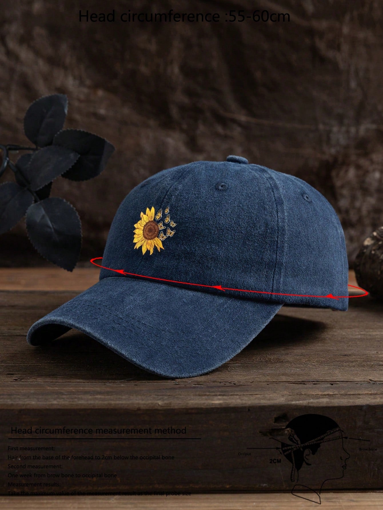 1pc Unisex Outdoor Casual Sunflower Print Adjustable Baseball Cap