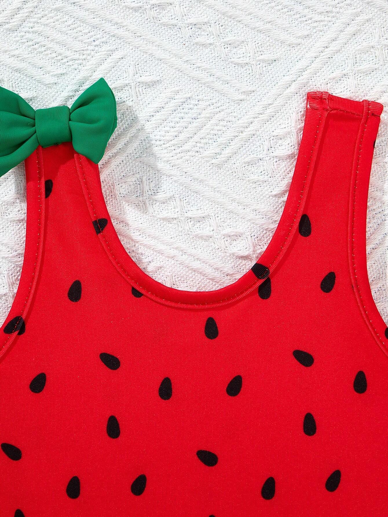 Baby Girl Casual Summer Cute Watermelon Printed Tankini Swimsuit