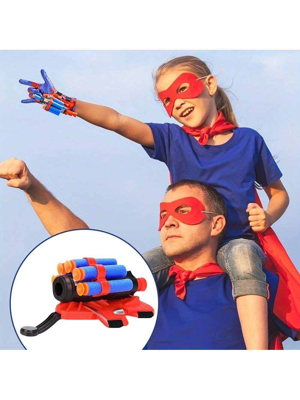 Christmas Decoration Glove Launcher Toy, Spider Web Suction Cup EVA Foam Bullet, Hero Role-Playing Prop, Interactive Game For Kids To Wear On Arm, Best Gift For Boys Festival Party