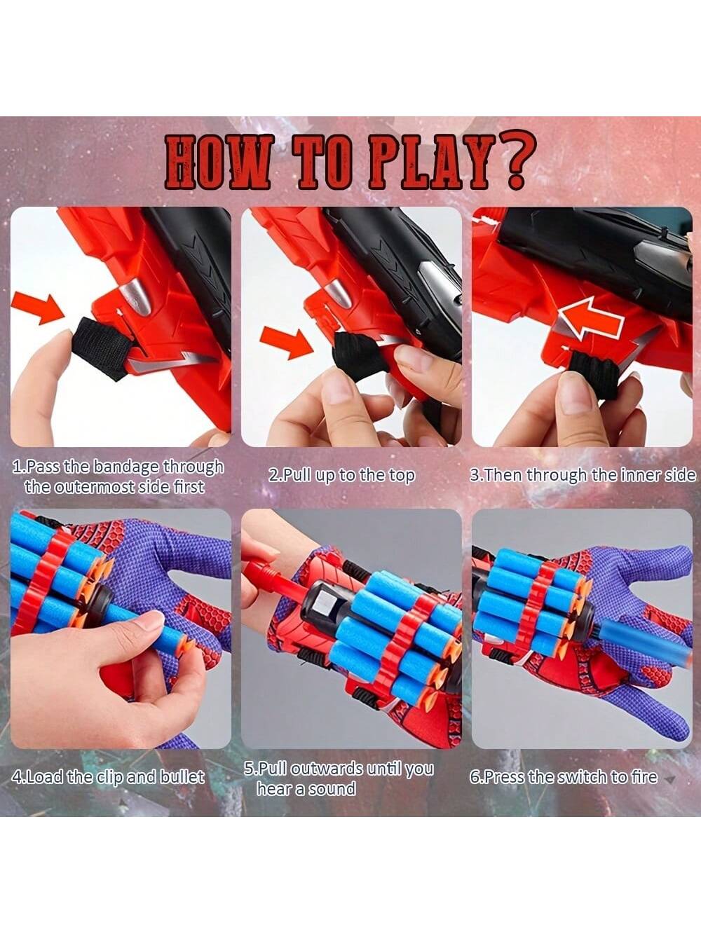 Christmas Decoration Glove Launcher Toy, Spider Web Suction Cup EVA Foam Bullet, Hero Role-Playing Prop, Interactive Game For Kids To Wear On Arm, Best Gift For Boys Festival Party