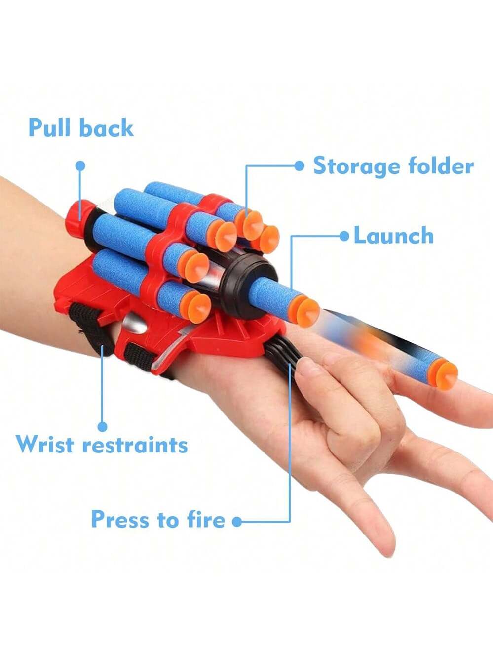 Christmas Decoration Glove Launcher Toy, Spider Web Suction Cup EVA Foam Bullet, Hero Role-Playing Prop, Interactive Game For Kids To Wear On Arm, Best Gift For Boys Festival Party