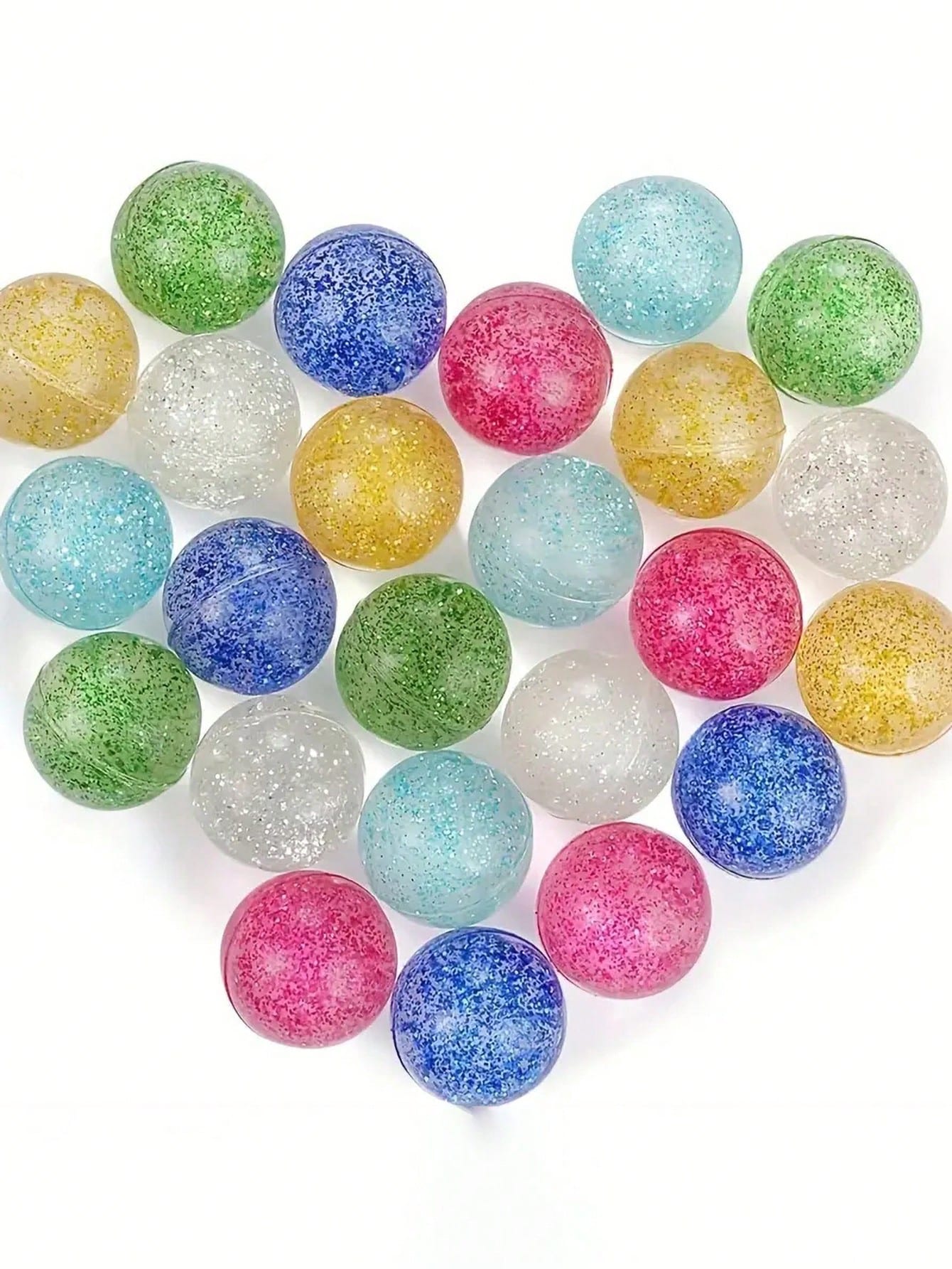 5/10/100pcs Random Color Transparent Soft Bouncy Balls, 1.06