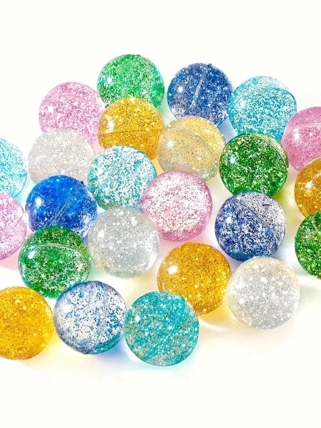 5/10/100pcs Random Color Transparent Soft Bouncy Balls, 1.06