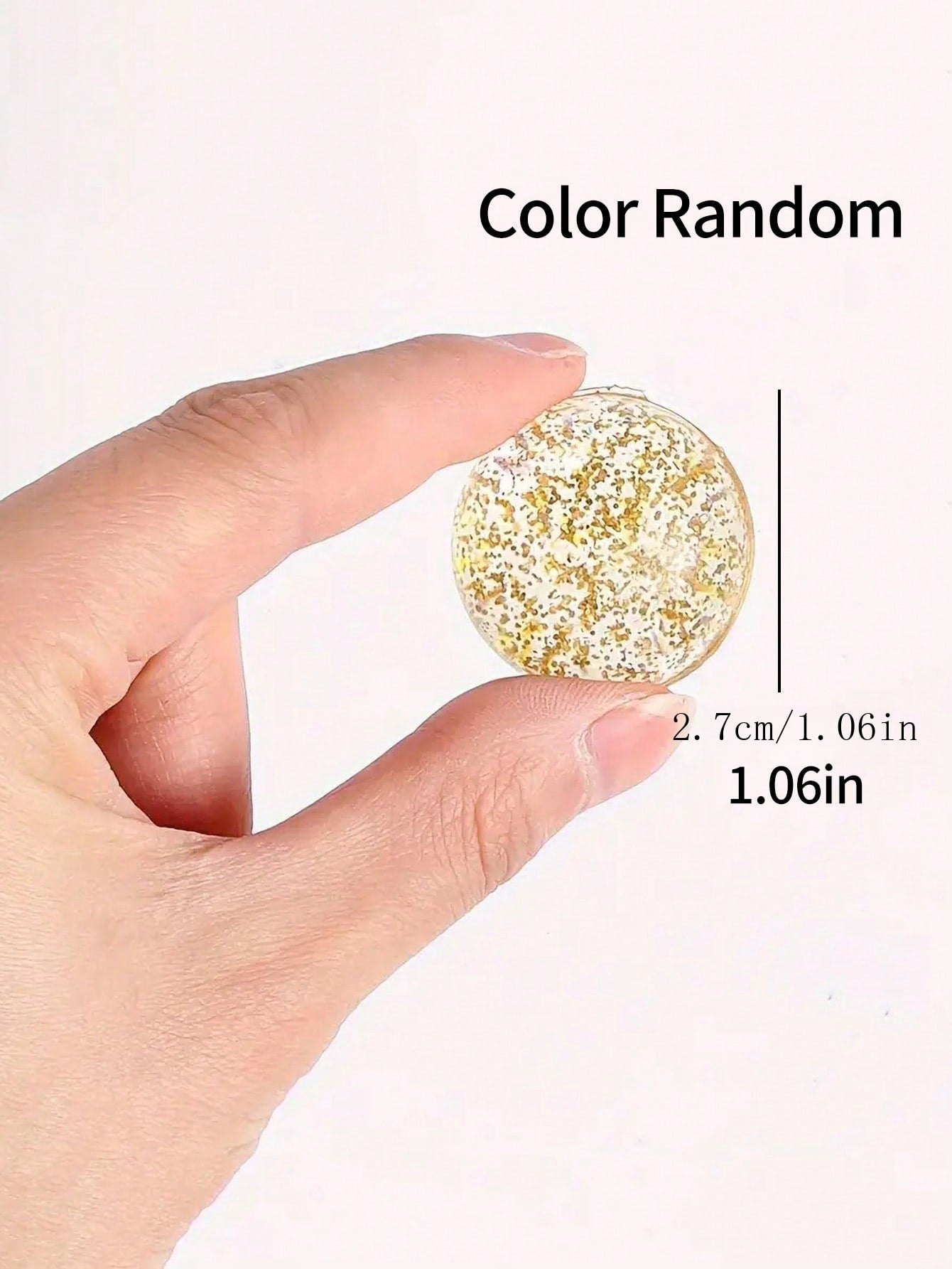 5/10/100pcs Random Color Transparent Soft Bouncy Balls, 1.06