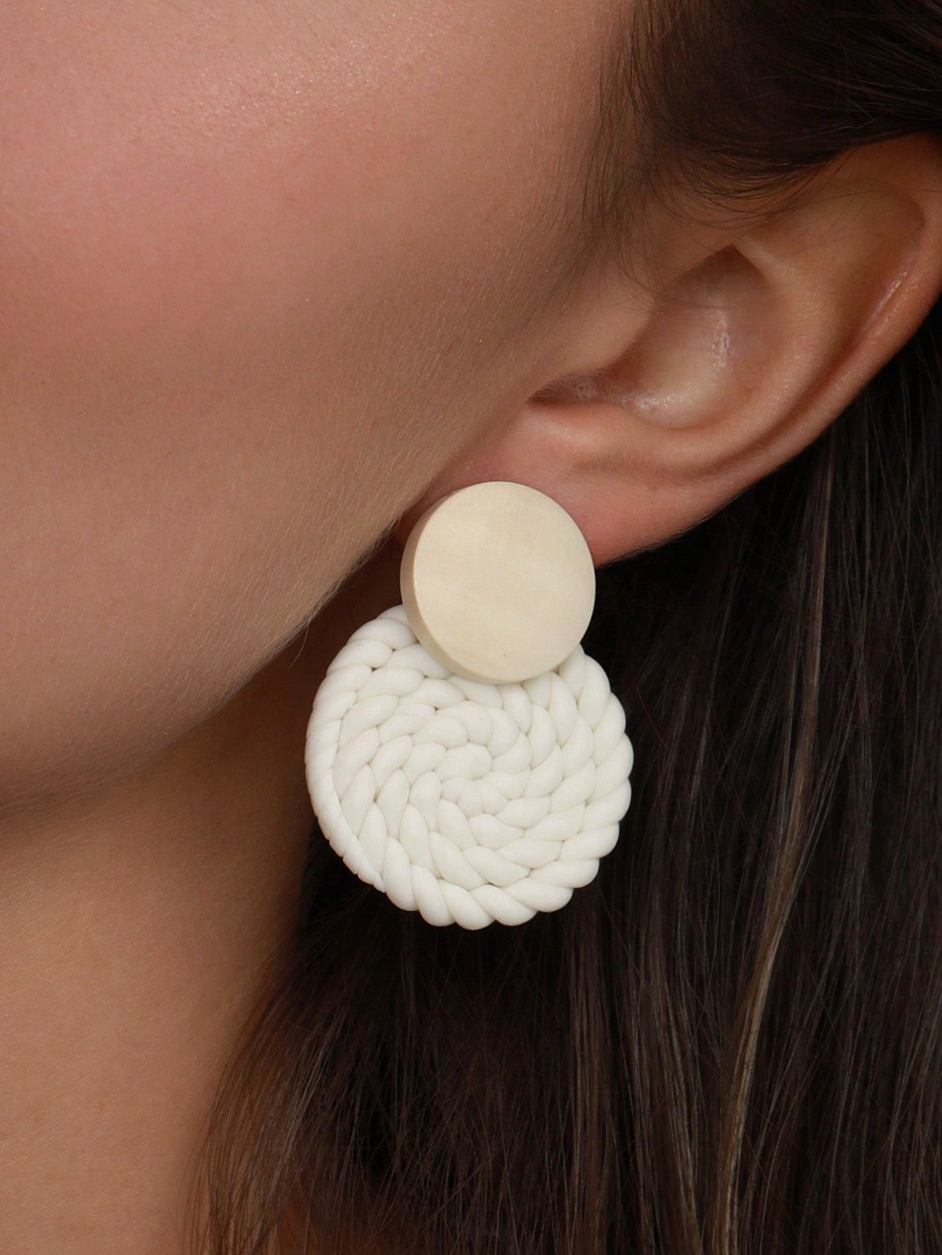 Braided Round Stud Earrings