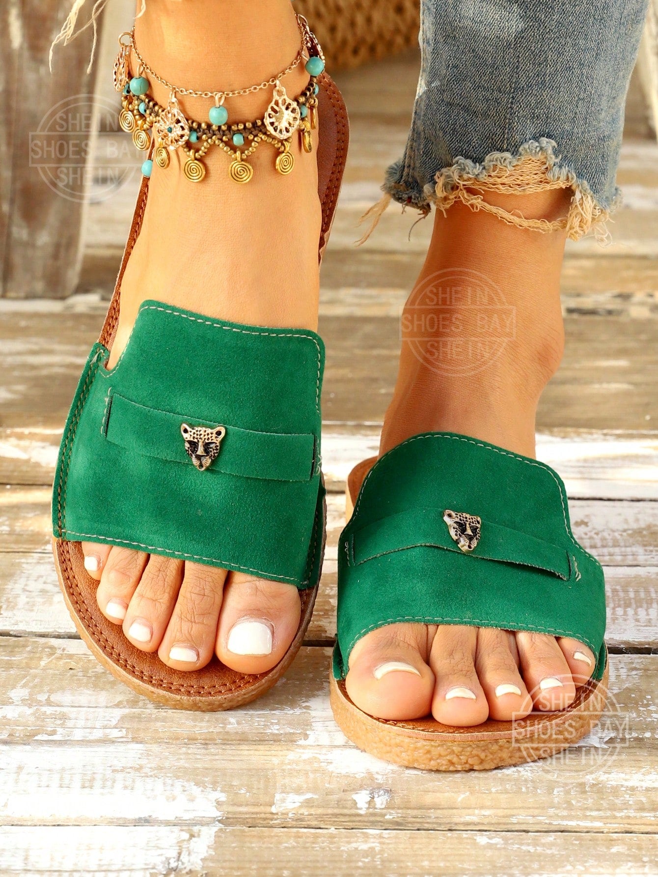 Women's Flat Sandals, Fabric Material With Tassel Pendant & Stitching, Comfortable Casual Summer Holiday Style