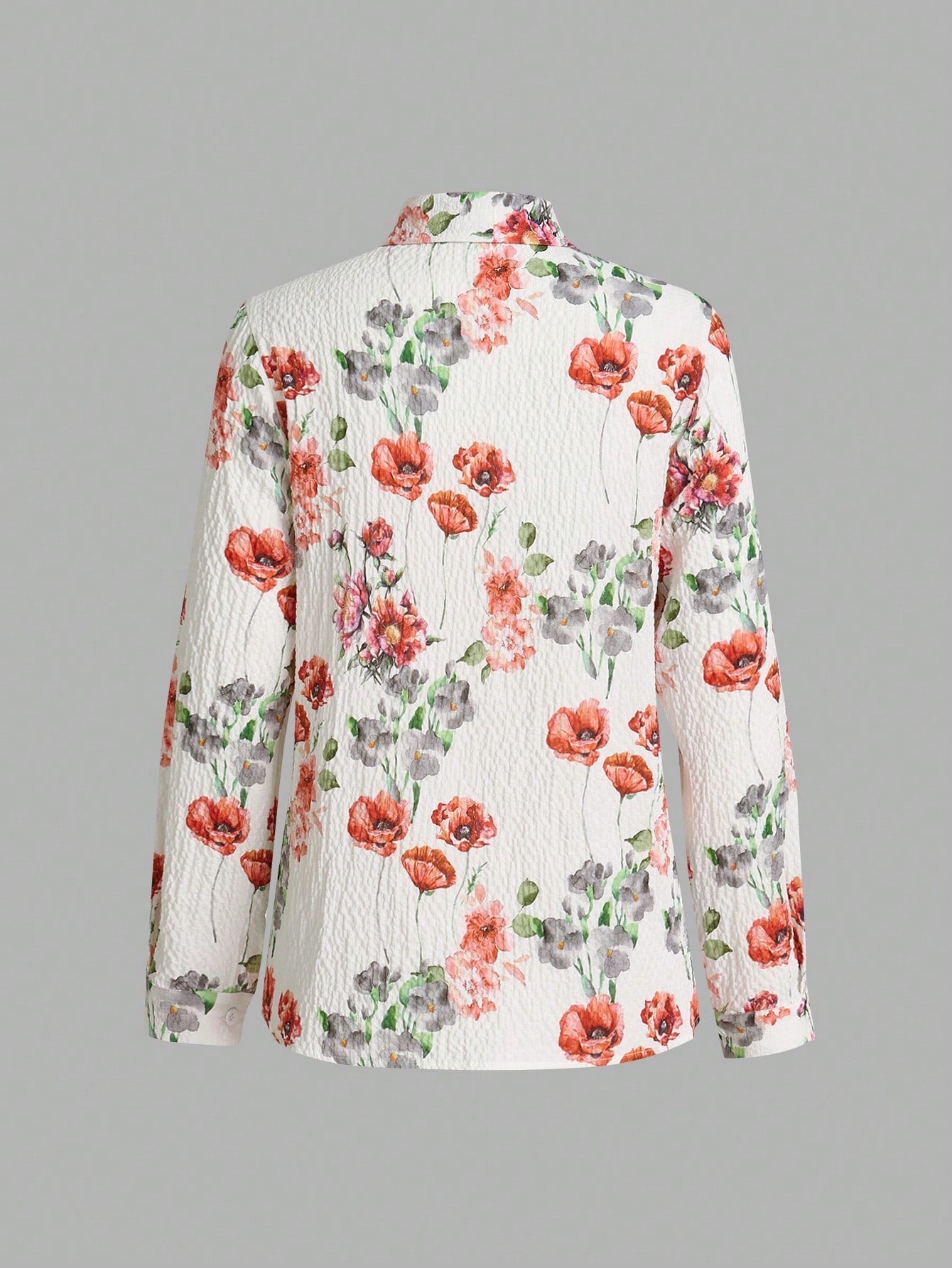 LUNE Women Spring And Autumn Casual Floral Print Long-Sleeved Shirt