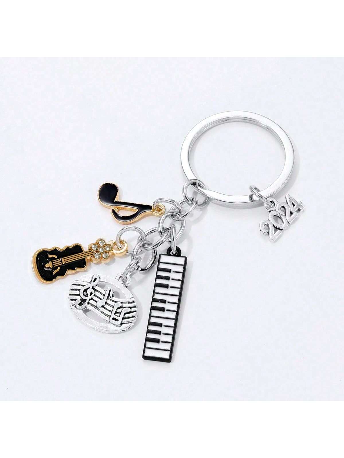 Street 1pc Women's European And American Musical Jewelry Notes Electric Piano Guitar Music Academy Teacher Student Gift Keychain