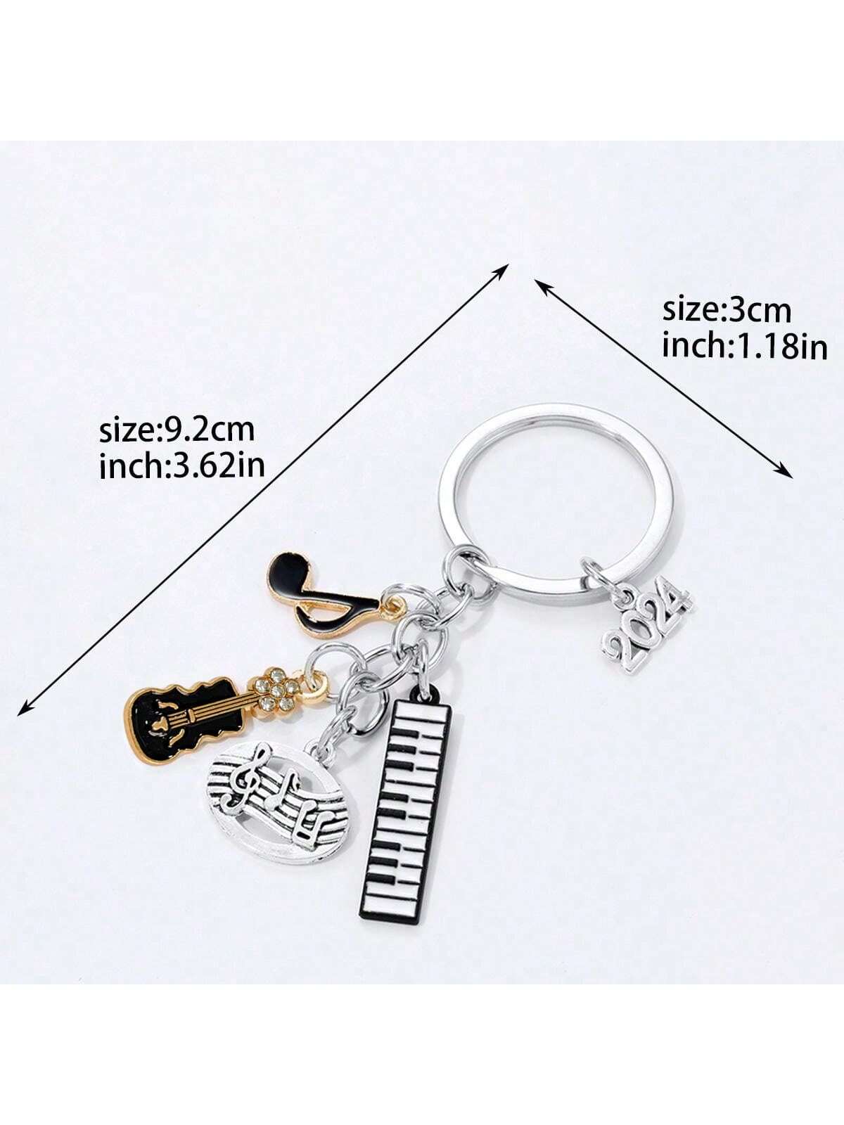 Street 1pc Women's European And American Musical Jewelry Notes Electric Piano Guitar Music Academy Teacher Student Gift Keychain