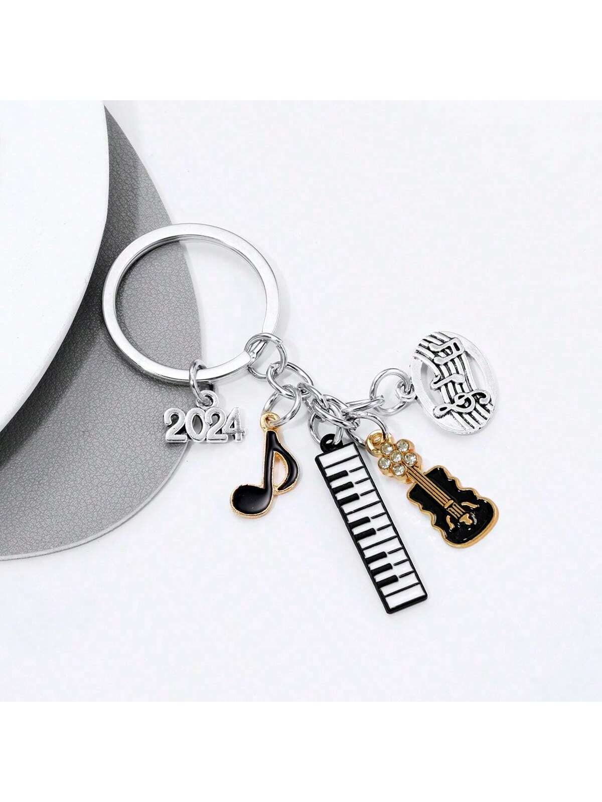 Street 1pc Women's European And American Musical Jewelry Notes Electric Piano Guitar Music Academy Teacher Student Gift Keychain