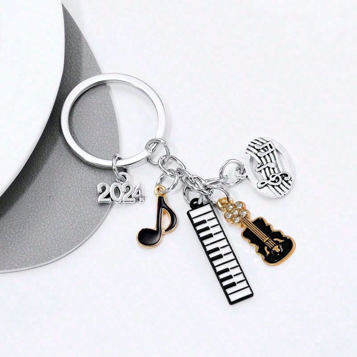 Street 1pc Women's European And American Musical Jewelry Notes Electric Piano Guitar Music Academy Teacher Student Gift Keychain