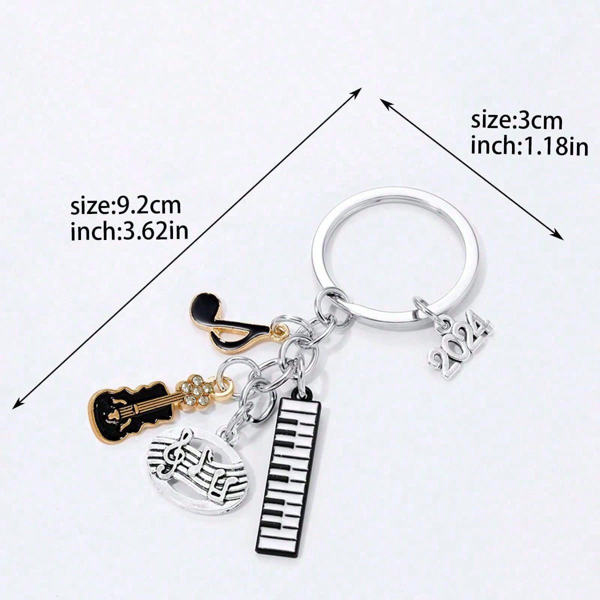 Street 1pc Women's European And American Musical Jewelry Notes Electric Piano Guitar Music Academy Teacher Student Gift Keychain