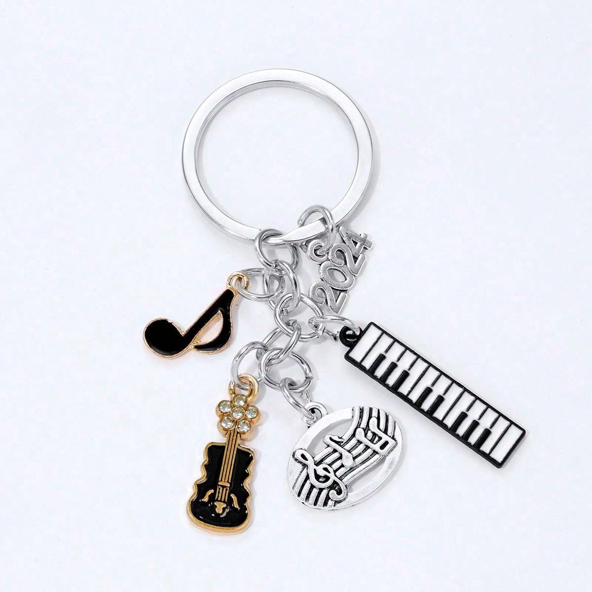 Street 1pc Women's European And American Musical Jewelry Notes Electric Piano Guitar Music Academy Teacher Student Gift Keychain