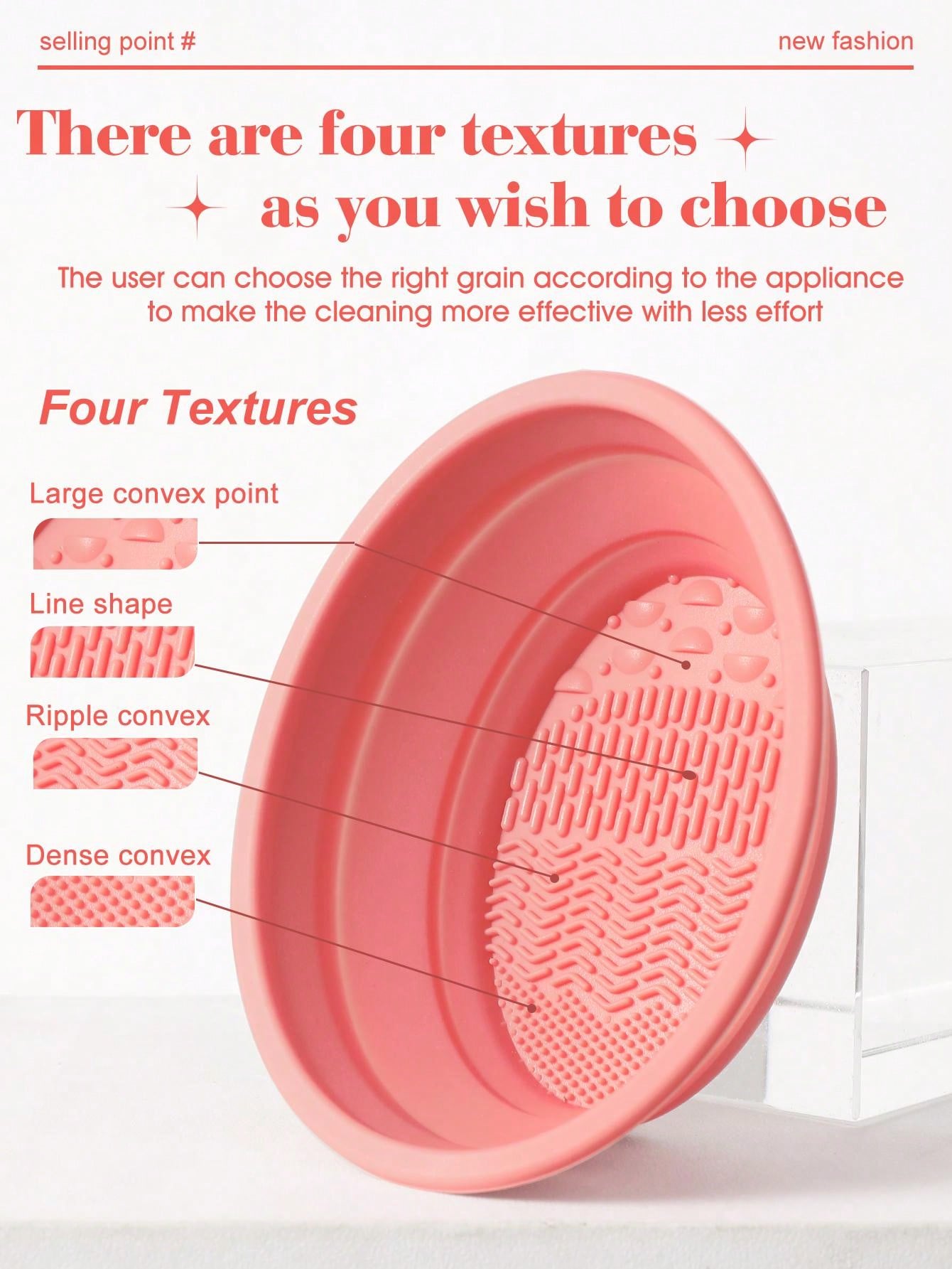 1pc Foldable Silicone Makeup Brush Cleaner Bowl - Etercycle Portable Cleaning Tool For Brushes, Powder Puffs, And Sponges