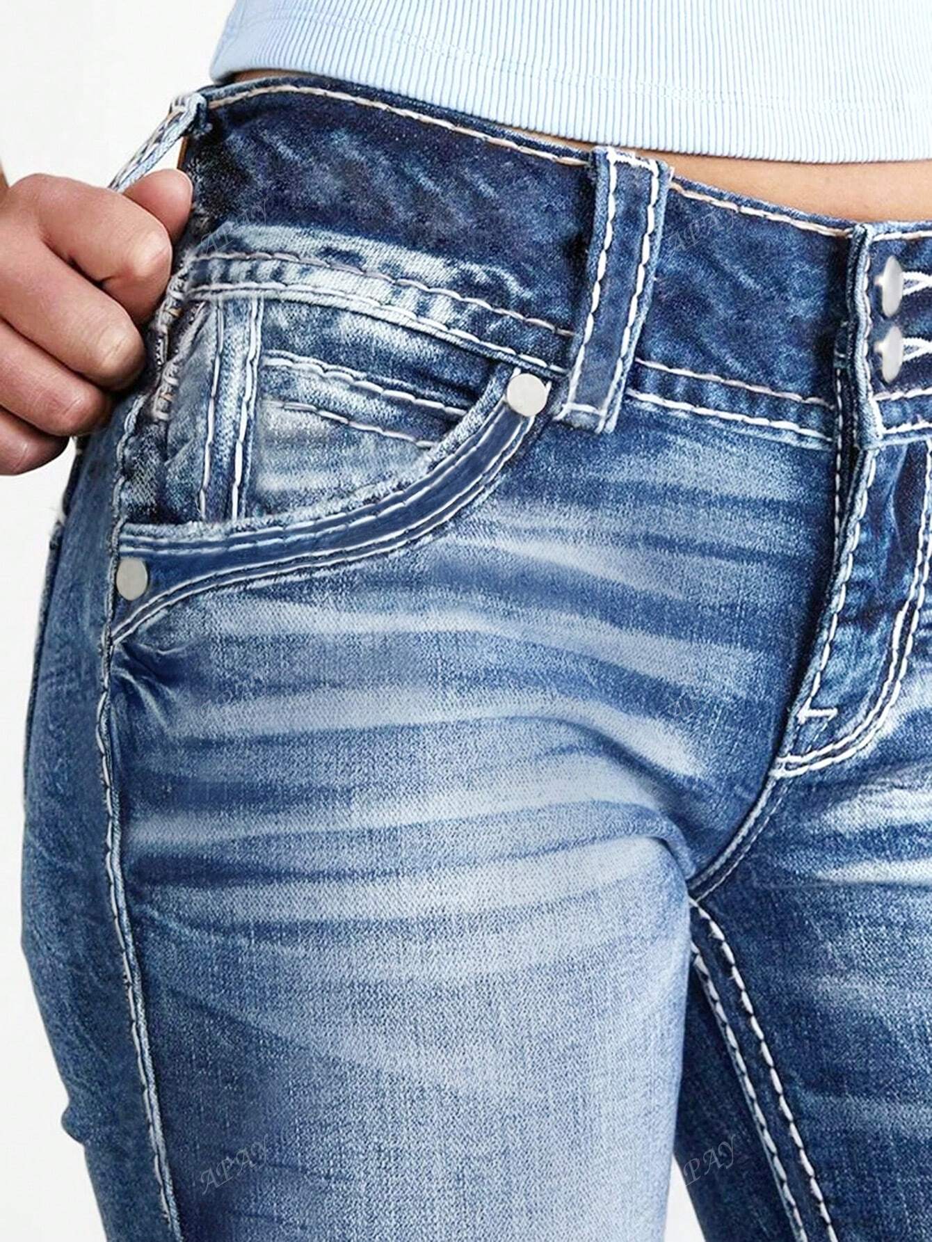 Women's Fashionable Vintage Slim Fit Flared Jeans