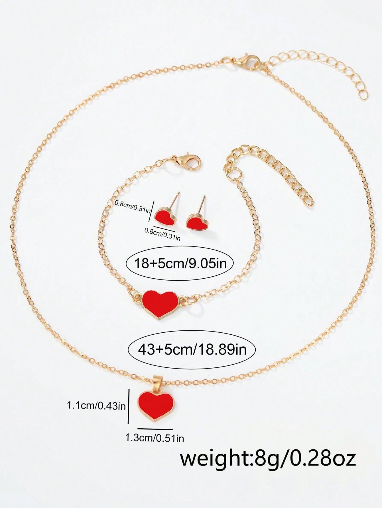 SOKI SOKI Ladies Watch 5pcs/Set Women's Watch, Fashionable Quartz Wristwatch And Heart Necklace Earrings Bracelet Jewelry Set Christmas, New Year's Day, Valentine's Day, The Best Gift For A Lady(No Box)