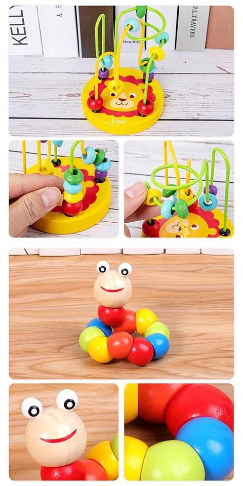 Christmas Decoration 10pcs Montessori Educational Wooden Toys For Boys Girls, Preschool Learning Toys Suitable For 3-6 Years Old Kids, Great Birthday/Halloween/Christmas Gifts