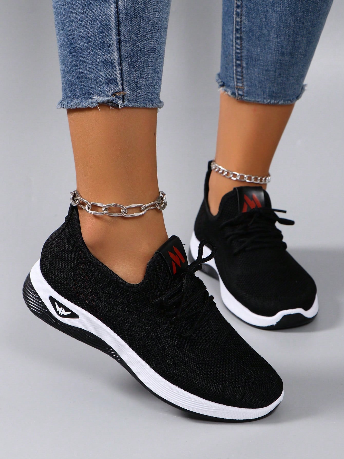 New Spring And Autumn Women's Sports Shoes Fashionable Breathable Lightweight Anti-slip And Wear-resistant Sock Sneakers