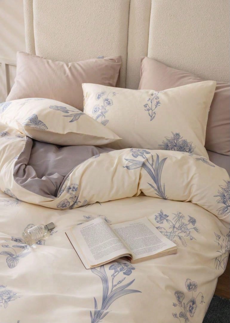 3pcs Vintage Floral Print Duvet Cover Set, Including 2 Pillowcases And 1 Duvet Cover (No Flat Sheet)