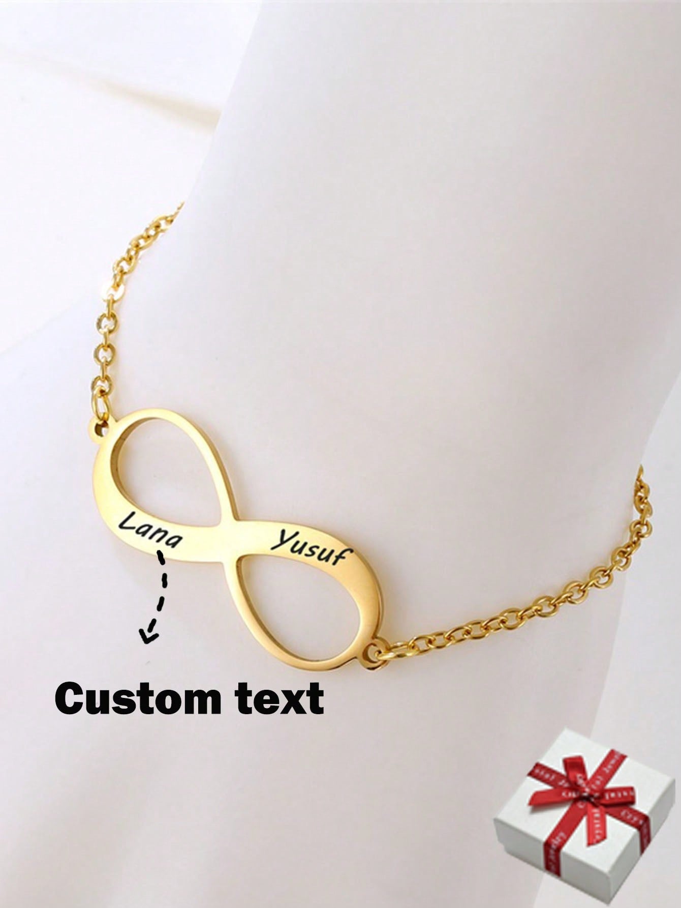 Customized Stainless Steel Engraved Name Women's Bracelet, Personalized Adjustable Infinity Hip-Hop Bangle, Family Jewelry Christmas Valentine's Day Gift For Girlfriend/Wife