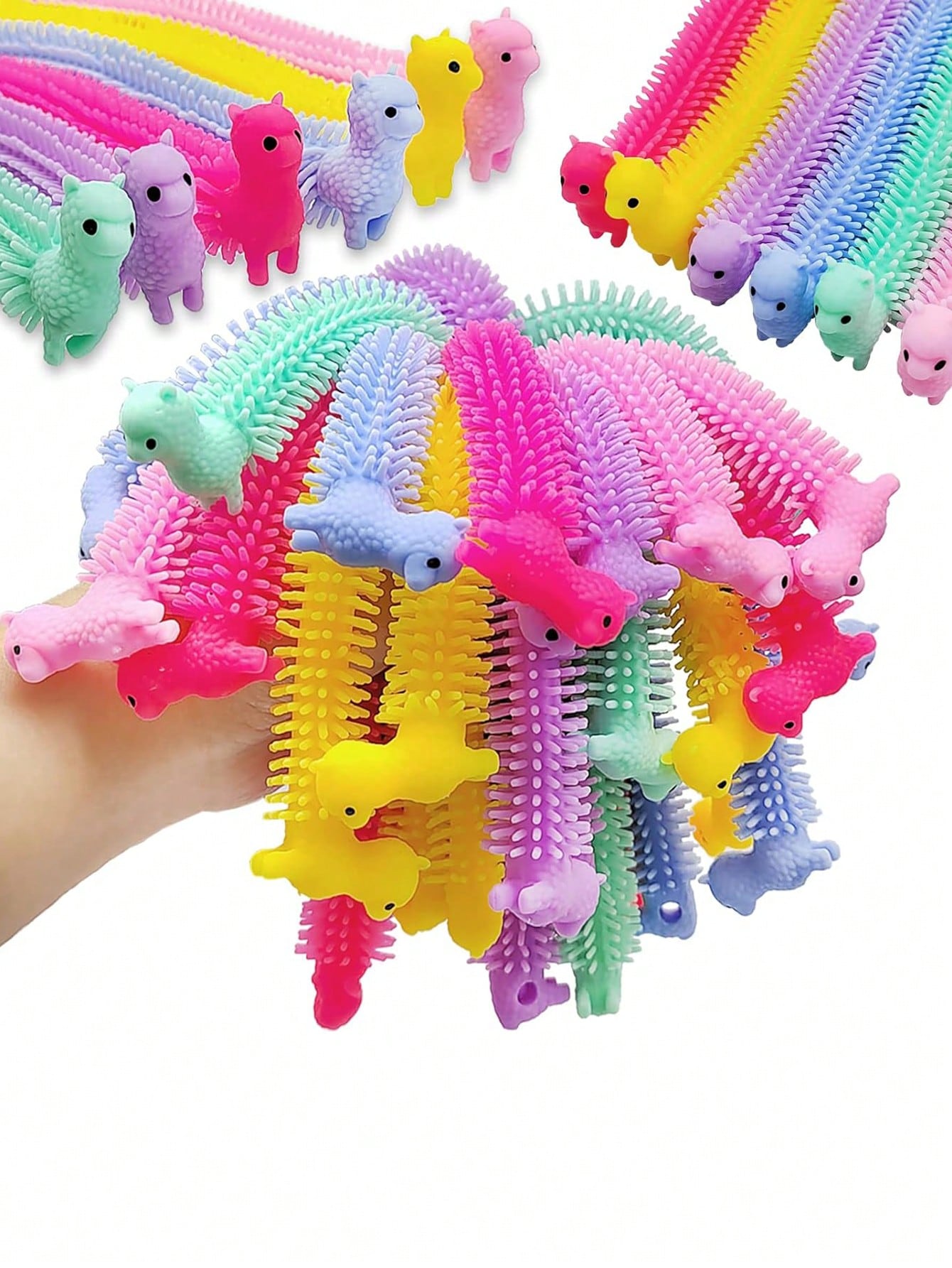 10PCS Stretchy String Toys, Alpaca Fidget Sensory Toy, Squeeze Pull Noodles Party Favors Prizes, Calm Relax,Christmas