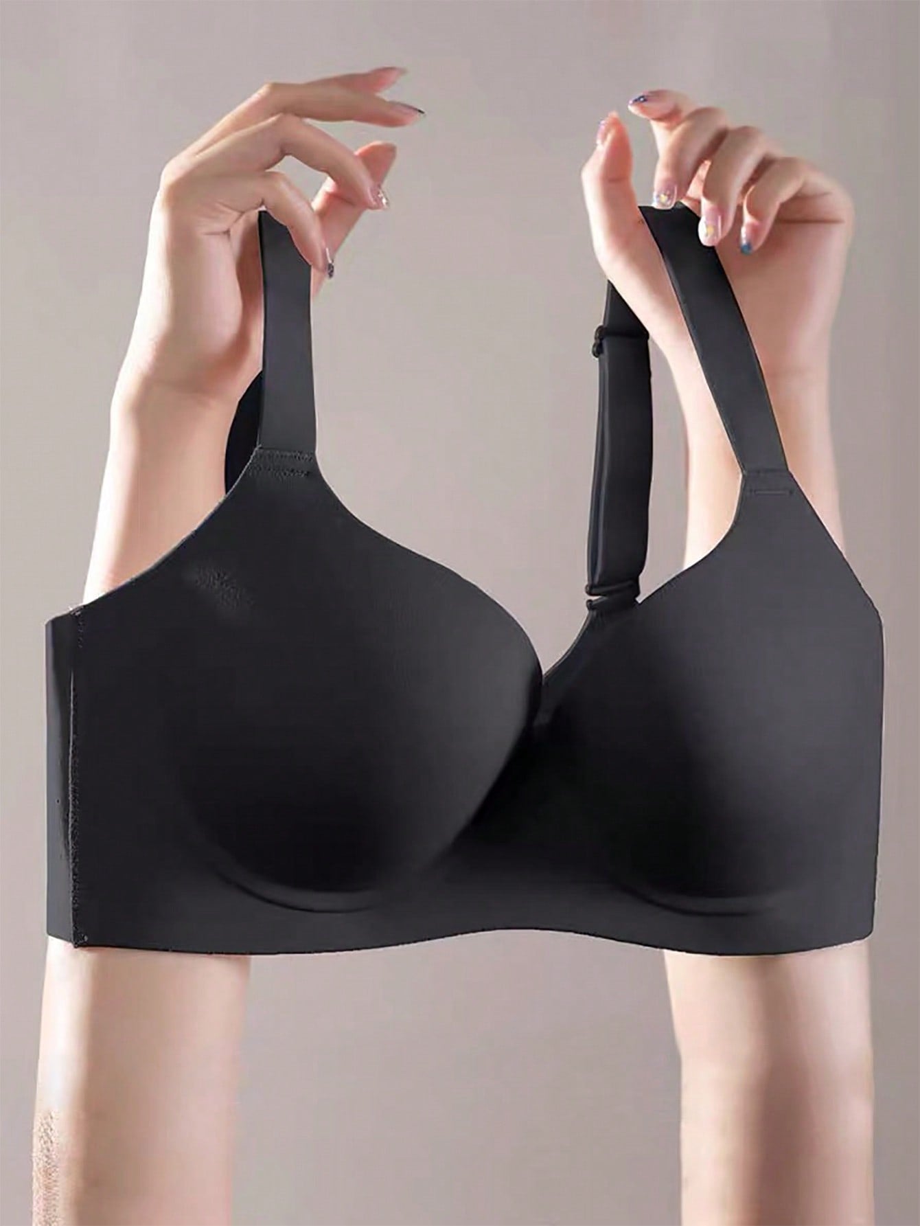 Women Simple Solid Color Underwear, Thin, Wire-Free, Comfortable Bra That Gathers And Lifts, Prevents Sagging, Full Coverage, Seamless Bra, Lingerie