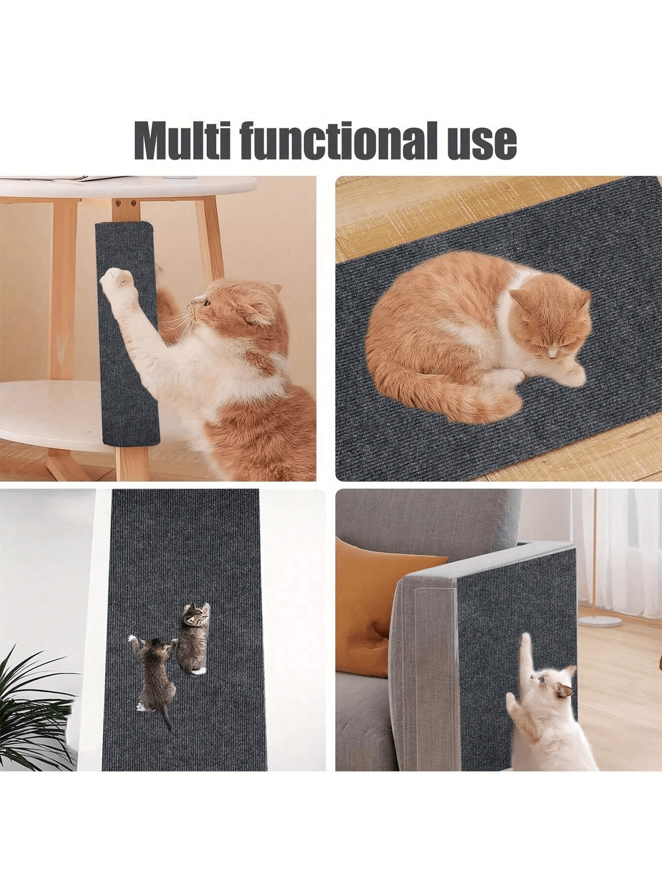 Wall Mounted Cat Scratching Pad Non-Slip Self-Adhesive Cat Scratching Board, Durable And Cuttable Indoor Furniture Protector, Cat Scratching Stickers