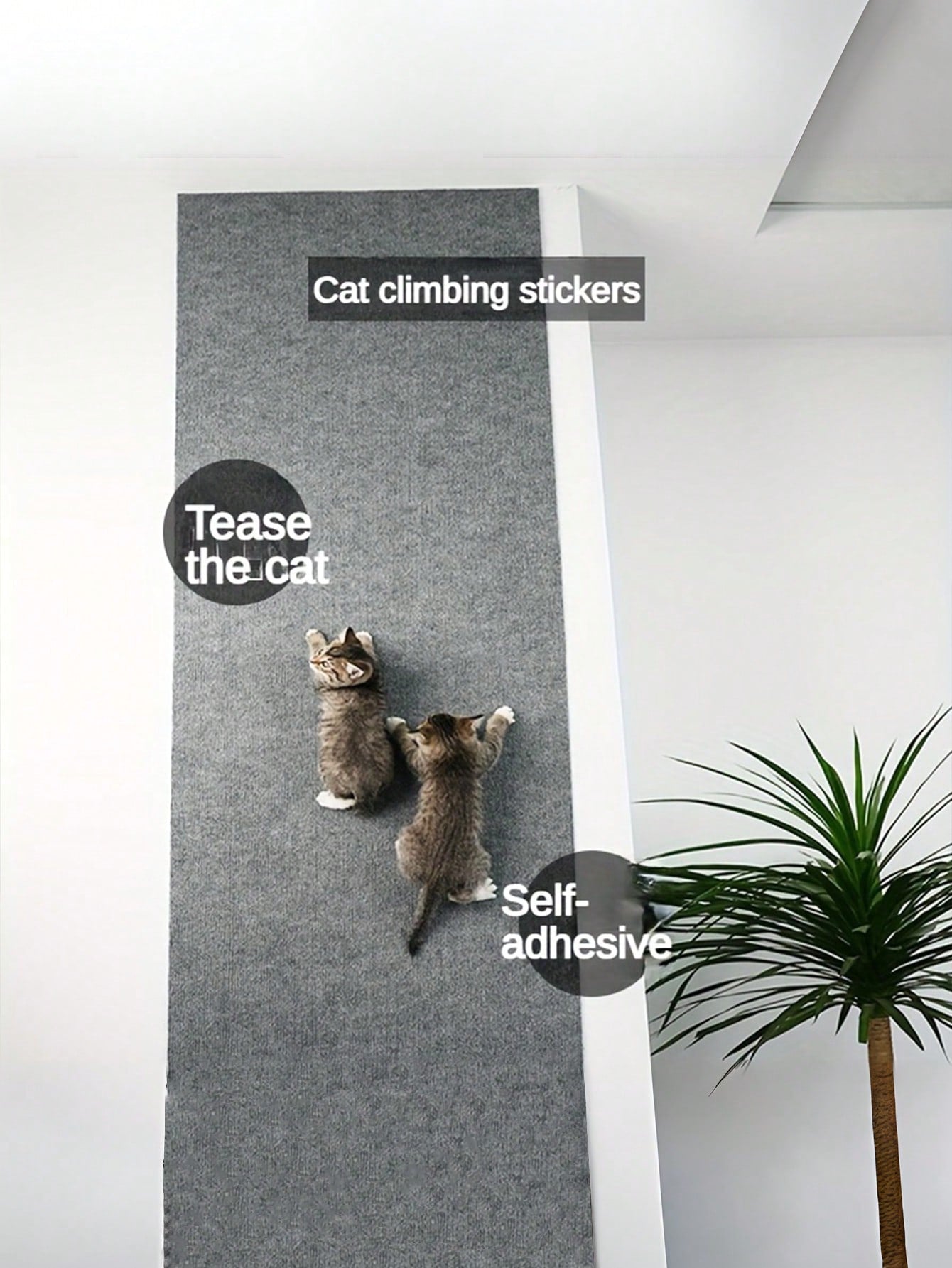 Wall Mounted Cat Scratching Pad Non-Slip Self-Adhesive Cat Scratching Board, Durable And Cuttable Indoor Furniture Protector, Cat Scratching Stickers