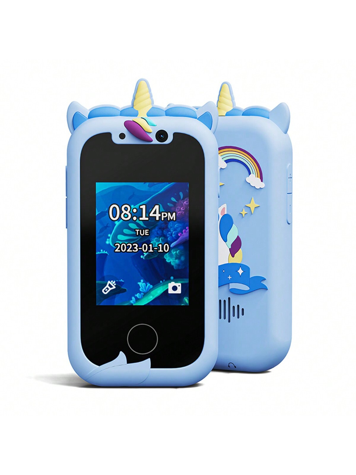 Christmas Decoration Kids Smart Phone For Girls Unicorns Gifts For Girls Toys 8-10 Years Old Phone Touchscreen Learning Toy Christmas Birthday Gifts For 3 4 5 6 7 8 9 Year Old Girls With 512MB SD Card