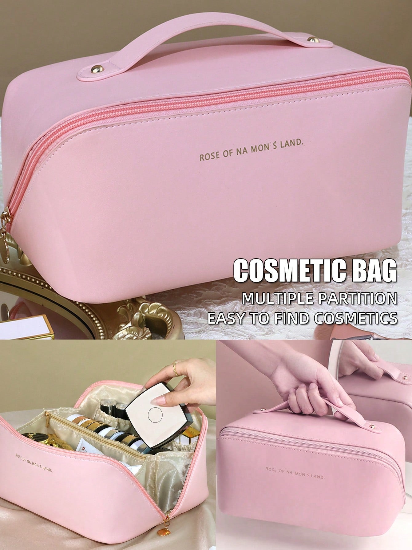 Portable Makeup Brush Bag Handheld Cosmetic Case Travel Toiletry Organizer